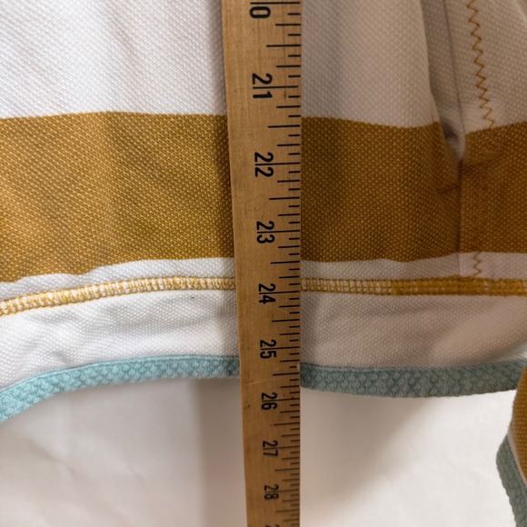 Fat Face Striped Quarter Zip Pullover Airlie Sweatshirt Womens 12 Yellow White - Picture 8 of 8